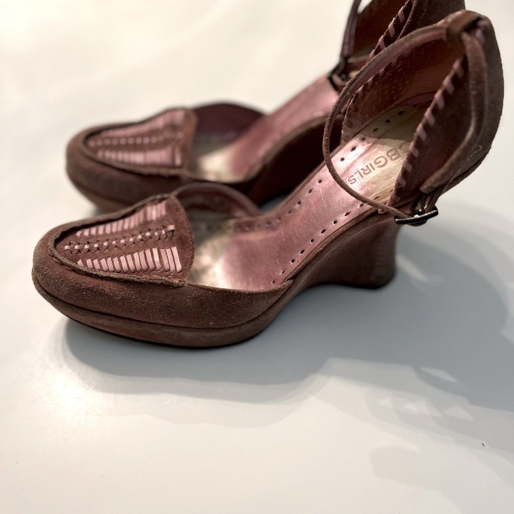 BCBG Dusty Rose Suede Wedge Heels